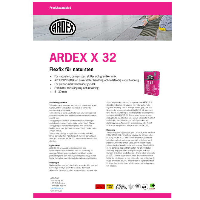 Ardex X 32 Flexfix 20kg, Fästmassa